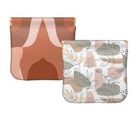 BHAHB 2 PCS Small Squeeze Coin Purse Pouch Soft PU Leather Mini Wallet Change Bag Cute Aesthetic for Women Girls Men (I16-Red Block Leaf)