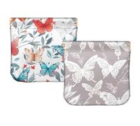 BHAHB 2 PCS Small Squeeze Coin Purse Pouch Soft PU Leather Mini Wallet Change Bag Cute Aesthetic for Women Girls Men, I22-Butterfly, Cute