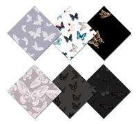 BHAHB 6 PCS Glasses Cleaning Cloth Lens Eyeglasses Microfiber Cute Aesthetic Cloth for Unisex Women Girls Reusable Phone Screens Camera Multi-Patterns(6.3"x6.3") (B7-Butterfly)
