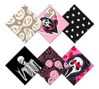 BHAHB 6 PCS Glasses Cleaning Cloth Lens Eyeglasses Microfiber Cute Aesthetic Cloth for Unisex Women Girls Reusable Phone Screens Camera Multi-Patterns(6.3"x6.3") (B5-Grimace)