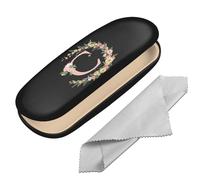 BHAHB Eyeglasses Case Hard Shell Initial Letter Protective Case for Glasses Eyeglass Holder Box with Cleaning Cloth for Women Girls Men Cute Aesthetic Classic (Letter-C)