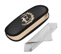 BHAHB Eyeglasses Case Hard Shell Initial Letter Protective Case for Glasses Eyeglass Holder Box with Cleaning Cloth for Women Girls Men Cute Aesthetic Classic (Letter-E)