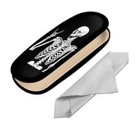 BHAHB Eyeglasses Case Hard Shell Protective Case for Glasses Eyeglass Box with Cleaning Cloth for Boys Men Man Cute Aesthetic (M30-skull)