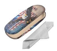 BHAHB Eyeglasses Case Hard Shell Protective Case for Glasses Eyeglass Box with Cleaning Cloth for Boys Men Man Cute Aesthetic, M21-eagle, One size