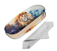 BHAHB Eyeglasses Case Hard Shell Protective Case for Glasses Eyeglass Box with Cleaning Cloth for Boys Men Man Cute Aesthetic (M22-lion)