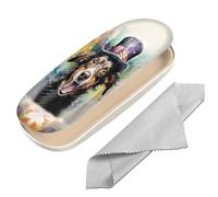 BHAHB Eyeglasses Case Hard Shell Protective Case for Glasses Eyeglass Box with Cleaning Cloth for Boys Men Man Cute Aesthetic (M26-dog)