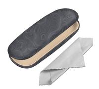 BHAHB Eyeglasses Case Hard Shell Protective Case for Glasses Eyeglass Box with Cleaning Cloth for Boys Men Man Cute Aesthetic (M35-contour Line)