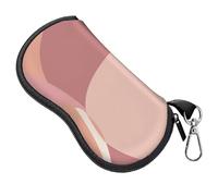 BHAHB Glasses Sunglasses Eyeglass Case Zipper Soft Neoprene Light Eyeglasses Case Metal Belt Clip Cute Aesthetic for Unisex Women Girls Travel (T12-Pink Block)