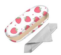 BHAHB Hard Shell Eyeglasses Case Protective Case for Glasses,Eyeglass Holder Box with Cleaning Cloth for Women Cute Aesthetic (M7-Strawberry)