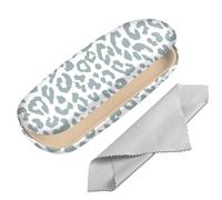 BHAHB Hard Shell Eyeglasses Case Protective Case for Glasses,Eyeglass Holder Box with Cleaning Cloth for Women Cute Aesthetic (M2-Grey Leopard)