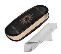 BHAHB Hard Shell Eyeglasses Case Protective Case for Glasses,Eyeglass Holder Box with Cleaning Cloth for Women Cute Aesthetic (M18-Sun)