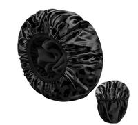 BHAHB Luxury Shower Cap Reusable Terry Cloth Lined EVA Triple Waterproof Layer Elastic Hair Bath Caps for Women Girls Cute (U3-Black Leopard)