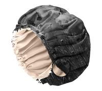 BHAHB Satin Bonnet Silk Bonnet for Sleeping Double Layer Elastic Adjustable Hair Caps Reusable Cute Aesthetic for Women Girls (O21-Black Flower)