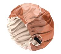 BHAHB Satin Bonnet Silk Bonnet for Sleeping Double Layer Elastic Adjustable Hair Caps Reusable Cute Aesthetic for Women Girls (O4-Block)