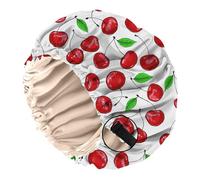 BHAHB Satin Bonnet Silk Bonnet for Sleeping Double Layer Elastic Adjustable Hair Caps Reusable Cute Aesthetic for Women Girls (O19-Cherry)