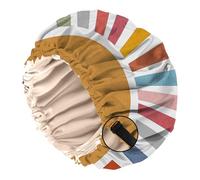 BHAHB Satin Bonnet Silk Bonnet for Sleeping Double Layer Elastic Adjustable Hair Caps Reusable Cute Aesthetic for Women Girls (O7-Rainbow)