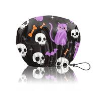 BHAHB Shower Cap Reusable Double Layer Adjustable Elastic Waterproof EVA Hair Bath Caps for Women Girls Cute Aesthetic (X4-Cat)