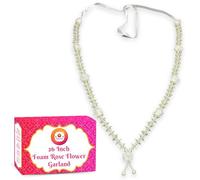 BHAKTI LEHAR - Premium Range Of Pooja AccessoriesBhakti Lehar (Size: 26 Inch) Artificial Big Size White Foam Rose Flower Garland for Photo Frame and God Idol