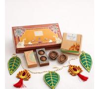 Bhavani Durga Gift Box | Durga Magnet, Dhoop Sticks, Diyas, Havan Cups, Divine Mist & Kamal Toran | Navratri & Festive Gift Set for Pooja & Spiritual Décor (Shagun Gift Box)