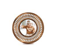 BHAVATU Tabletop Frames Mango Wood Round Tabletop Photo Frame Engraved Display Cherished Memories with Glass - (Holder Size- 6.5" x 6.5" x 0.75")
