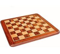Bhavika Creation Wooden Chess Board for Professional Players, 15 x 15 inches, Chess Pieces Sold Separately, Brown/Tan
