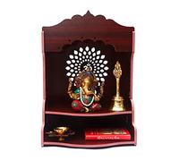 Bhavya Enterprise Bhavya Art Beautiful MDF Wooden Temple / Home Decor Beautiful Wooden Temple (Rosewood omleaf)