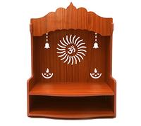 Bhavya Enterprise Divokah Beautiful Mdf Wooden Temple/Pooja Mandir For Home And Office/Wall Mounted Temple/Puja Stand (8 Mm Plywood Thickness) (Wdn Ombell)