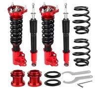 BHB Adjustable Coilovers Compatible with Honda Civic 2006-2011, Acura CSX 2006-2011 Coil Spring Absorber Struts Suspension Lowering Kit Red