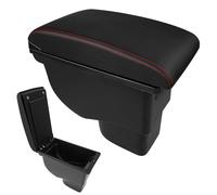 BHB Consoles Armrest Box Compatible with Kia Soul 2010-2013 Center Console Box Armrest Box USB Charge Black with Red Stitching