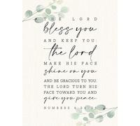 BHBHCPZGR Inspirational Bible Verse Wall Decor - “The Lord Bless You and Keep You” Priestly Blessing - Canvas Art for Pastors, Believers, Church, Home Sanctuary Unframed,12x18inch(30x45cm)