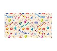 BHCASE Colourful Birthday Wishes printing Extra large rubber mouse pad 16 x 29.5 in : Strong adhesion and durability Thickened and anti-slip