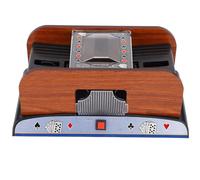 BHDD Card Shufflers, Durable and Reliable Wood Electric Card Shuffler Quiet Automatic Battery Powered Playing Card Shuffler Machine, with Easy To Use, for Family Poker Games, 2 Deck Poker