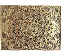 BHDecor Home Wall Decor - Multilayered Laser Cut Carved Elegant Wooden Mandala Hanging MDF Panels for Decoration - Rustic Contemporary Artwork (Natural Wood, 30.7 x 22.8in (78x58cm))