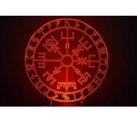 BHDecor Viking Runes 3D LED Illusion Lamp Night Light Beside Table Colors Auto Changing Touch Switch Desk Decoration Remote Control