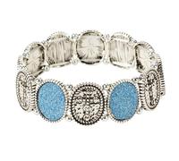 BHDJSHX Vintage Distressed Geometric Bracelet For Men Women, Metal Mplicing Modern Retro Statement Jewelry with Oval Textured Elements, Boho Chic Daily & Party Wear Accessories, One Size, Copper, no