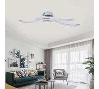 BHDK Modern LED Ceiling Chandelier,23.6" 48W 3000LM Wavy 3 Color Dimmable LED Chandelier Flush Mount Ceiling Lights with Remote Control,for Living Room Dinning Room Bedroom Kitchen Home Decor