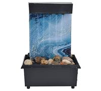 BHDK Tabletop Fountain, Portable Mini USB Small Feng Shui Zen Relaxation Waterfall Feature Indoor Water Fountain with LED Lights for Home Bedroom Office Table Indoor and Outdoor Desk Decor