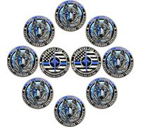BHealthLife 10 Pcs Thin Blue Line Police K9 Challenge Coins Bulk - K9 Dog Memorial Token - Police Officers Gifts for Men Law Enforcement Police Dog Gifts for Handler