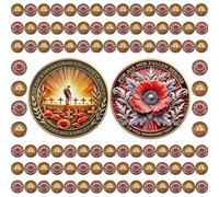 BHealthLife 100 Pcs Poppy Military Coins Soldier Memorial Coin Thank You for Your Service Appreciation Coins for Veterans Memorial Day Military Gifts for Men Veterans Dad Brother