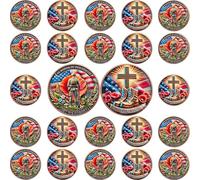 BHealthLife 24 Pcs Poppy Military Challenge Coins - in Honor of Our Heroes Memorial Coin - Appreciation Coins for Veterans Memorial Day Military Gifts for Men Veteran
