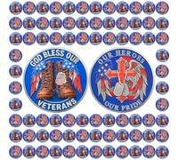 BHealthLife 82 Pcs Guardian Cross Military Veteran Challenge Coins Bulk - God Bless Our Veterans Coins with Military Boots Design - Veterans Day Memorial Day Military Gifts for Men