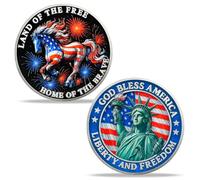 BHealthLife Independence Day Military Coin - Statue of Liberty Challenge Coin with Horse Design - 4th of July Accessories Memorial Day Patriotic Gifts for Men Veterans Student