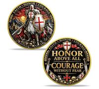 Bhealthlife Knights Templar Challenge Coin - Crusaders Christian Religious Challenge Coin of Honor Courage - Red Cross Christian Keepsake Religious Gifts for Men