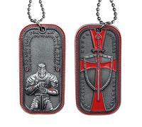 BHealthLife Knights Templar Red Cross Challenge Coin Dog Tag Pendant, 0.98" W x 1.97" H x 0.12" thick, Zinc, No Gemstone