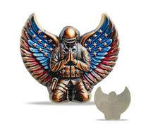 BHealthLife Veterans Challenge Coins - Guardian Wings Shaped Prayer Coins for Soldiers - Military Gifts for Men Veterans Dad Son Brother