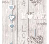 BHF FD41719 Love Your Home Wallpaper - Blue/White (1-Piece)