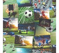 BHF FD41915 Novelty Football Collage Wallpaper - Multi-Colour (2-Piece)