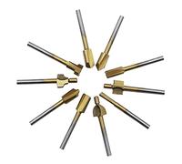 BHFYOB 10Pcs/ 1/8" Routers Bit Wood Cutter Milling Rotary Tool Set 3mm Shanks Carpentry Routers Bit For Rotary Tools