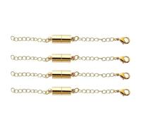 BHFYOB 4 es Pack Adjustable Chain Extender Set for Jewelry Making Gold/Silver Convenient Magnetic Clasp Extension Chain