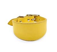 BHFYOB Leathers Dogs Collar Soft Padded Collar for Whippets Salukis Sighthounds Dogs Adjustable Collar Large Breeds Dogs